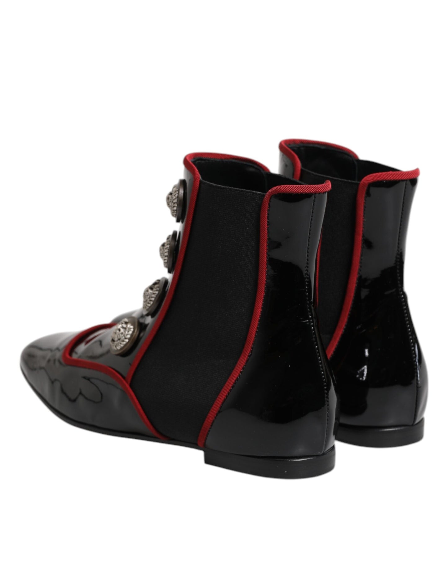 Dolce & Gabbana Black Jackie Buttoned Chelsea Boots Shoes