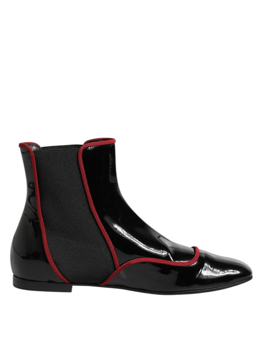 Dolce & Gabbana Black Jackie Buttoned Chelsea Boots Shoes