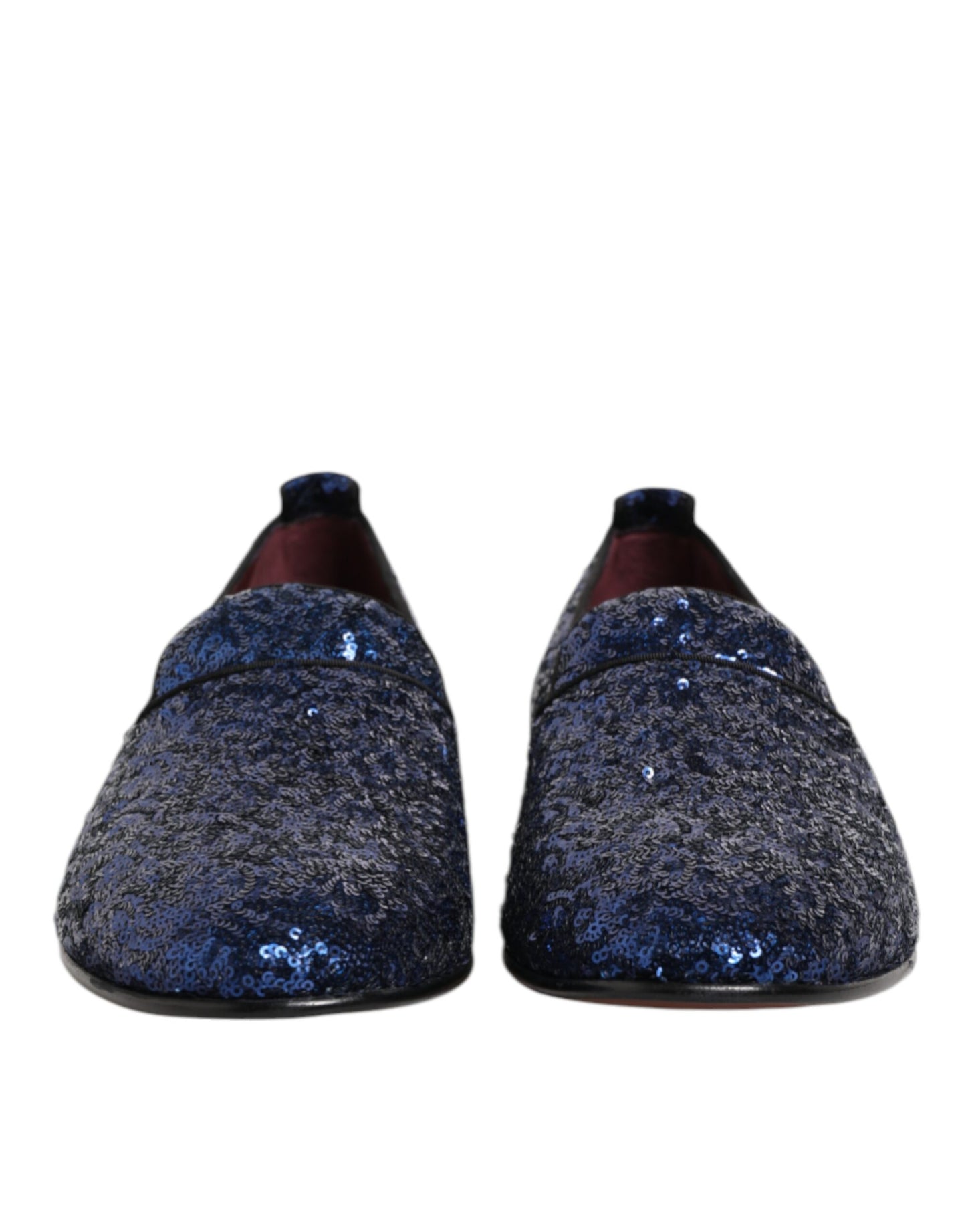 Dolce & Gabbana Blue Sequined Loafers Slippers Men Dress Shoes