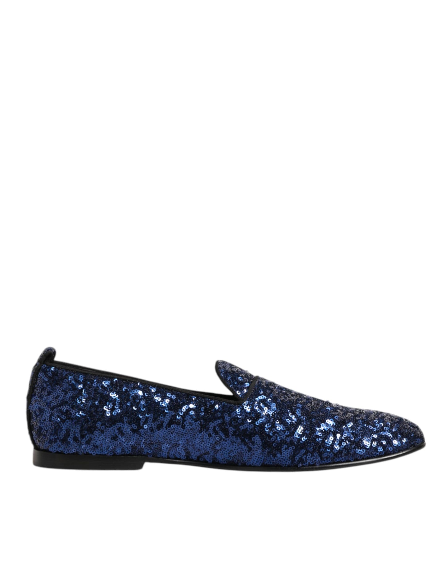 Dolce & Gabbana Blue Sequined Loafers Slippers Men Dress Shoes