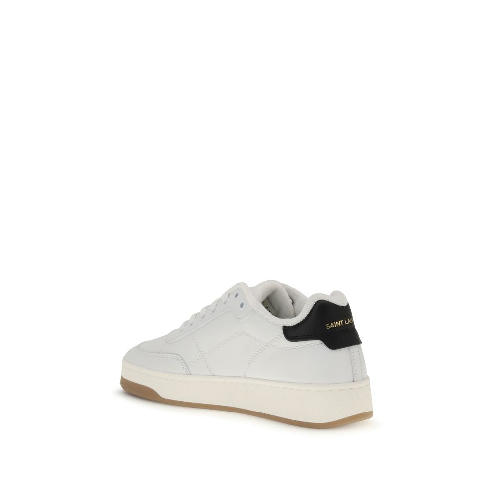 Saint Laurent White Calf Leather Bos Taurus Low Top Sneakers