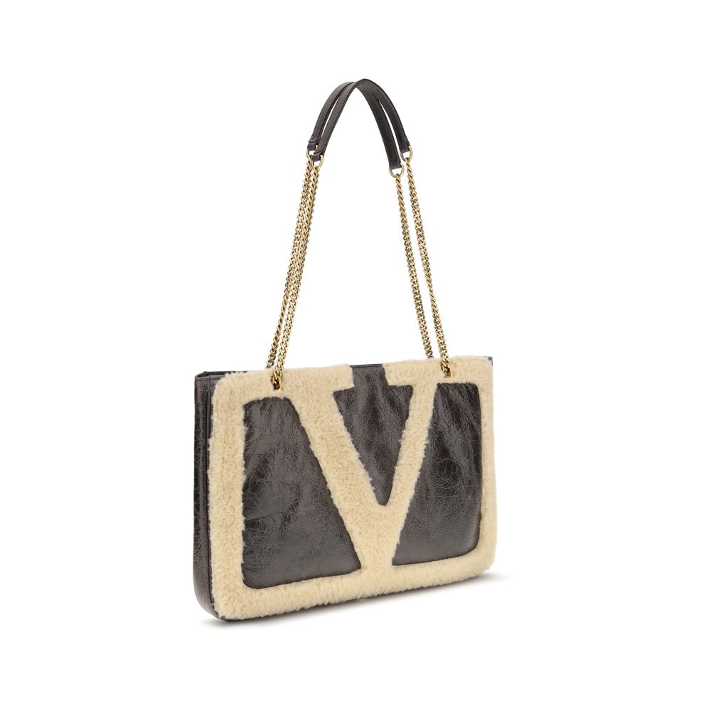 Valentino Garavani Black Lamb Ovis Aries Aries Shoulder Bag