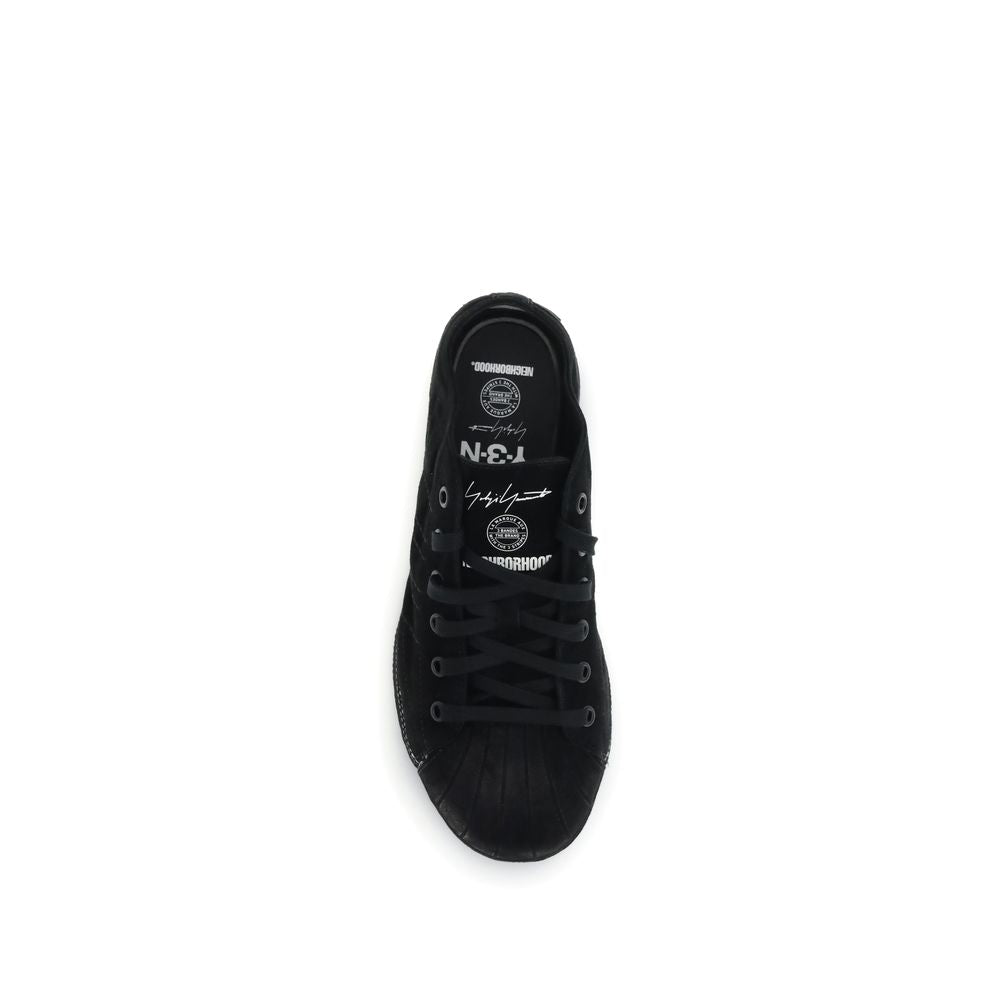Y-3 Black Leather Low Top Sneakers