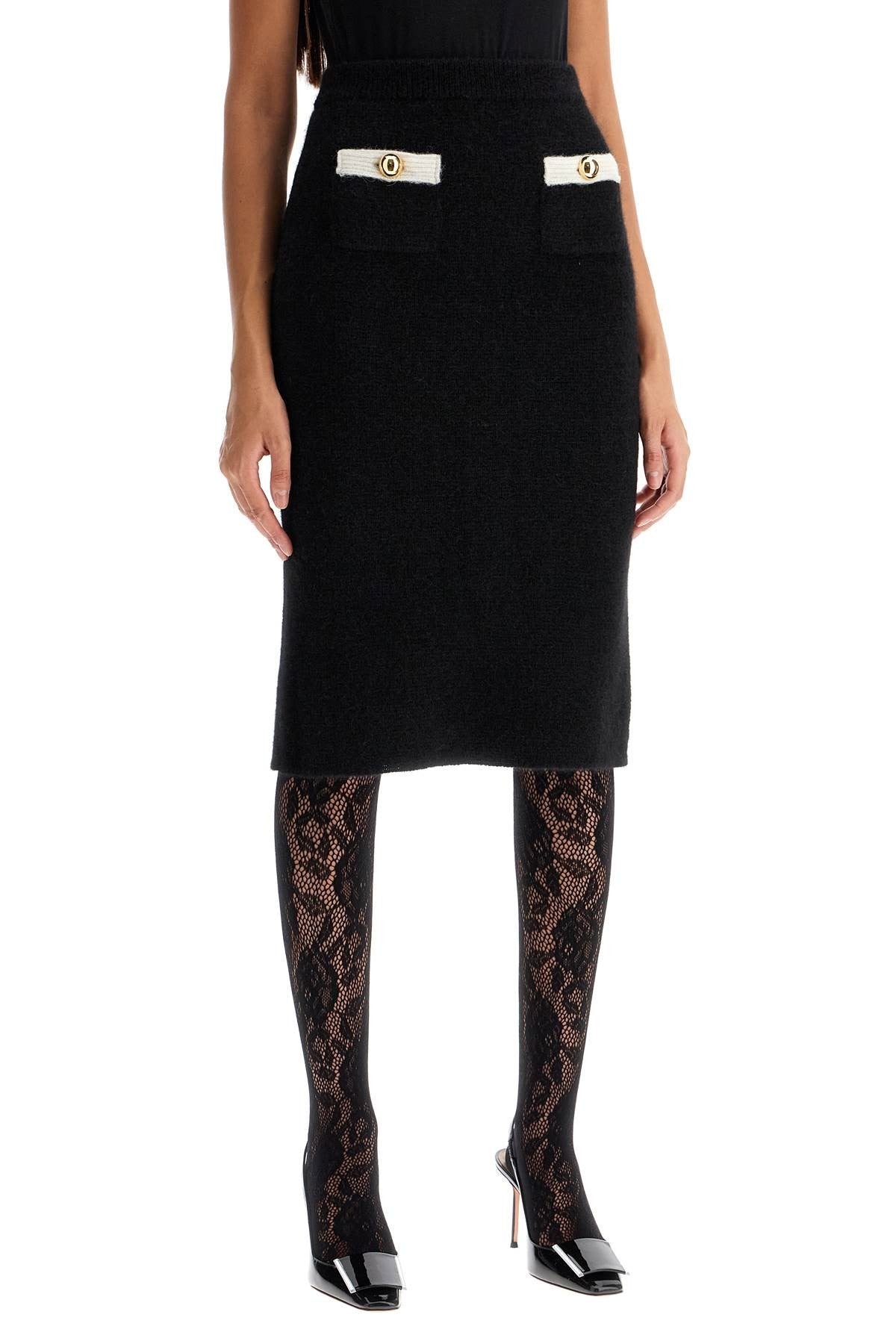 ALESSANDRA RICH 'alpaca midi skirt