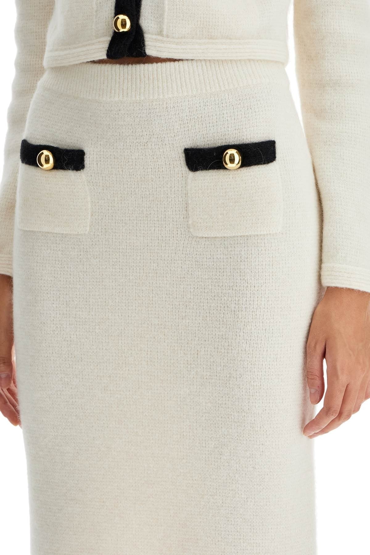 ALESSANDRA RICH 'alpaca midi skirt