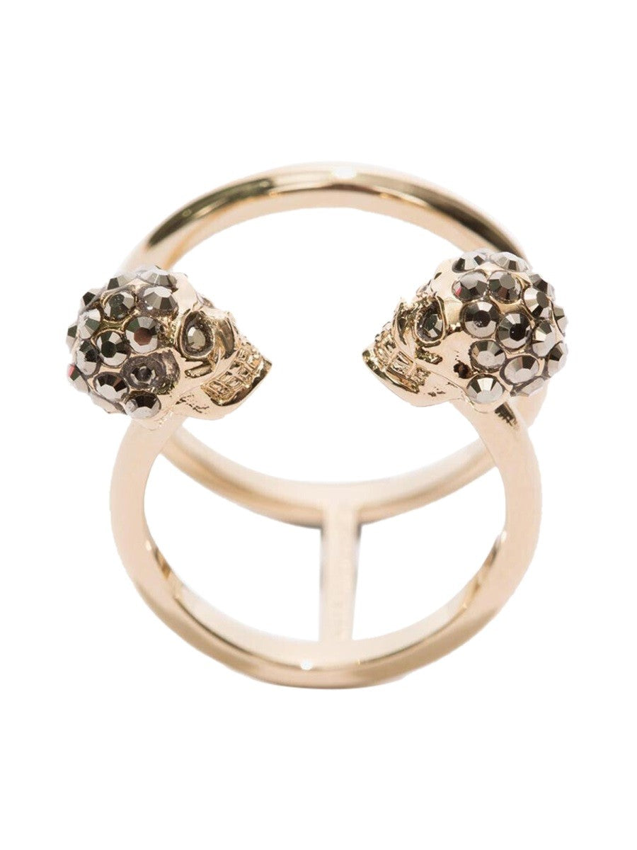 Alexander Mcqueen TWIN SKULL DOUBLE RING