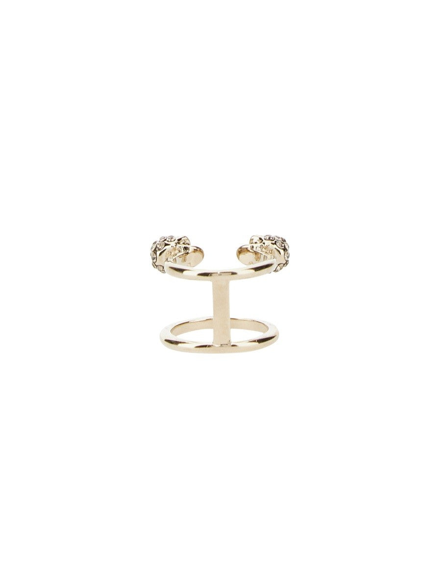 Alexander Mcqueen TWIN SKULL DOUBLE RING