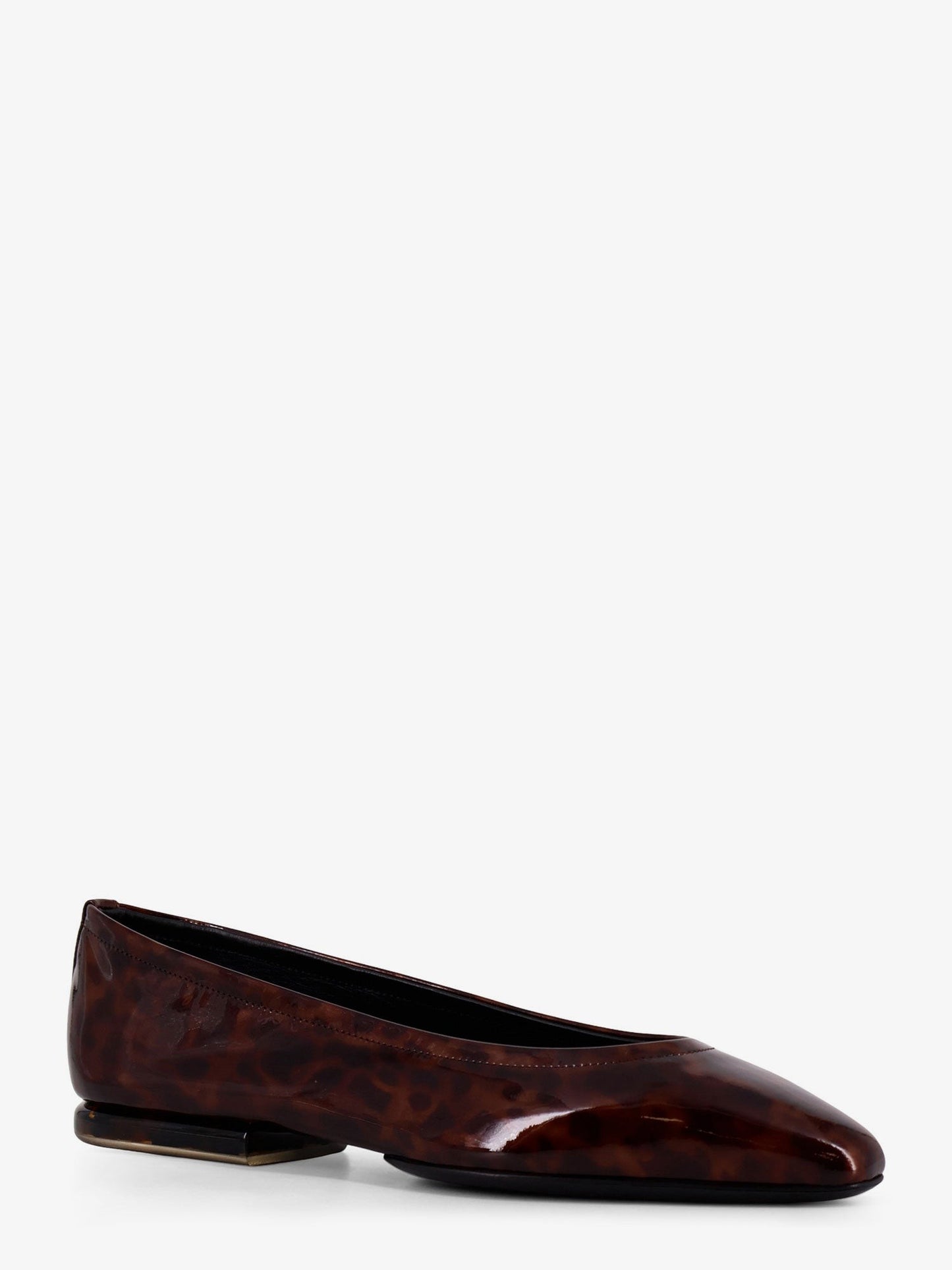 LORO PIANA Animalier patent leather ballerinas