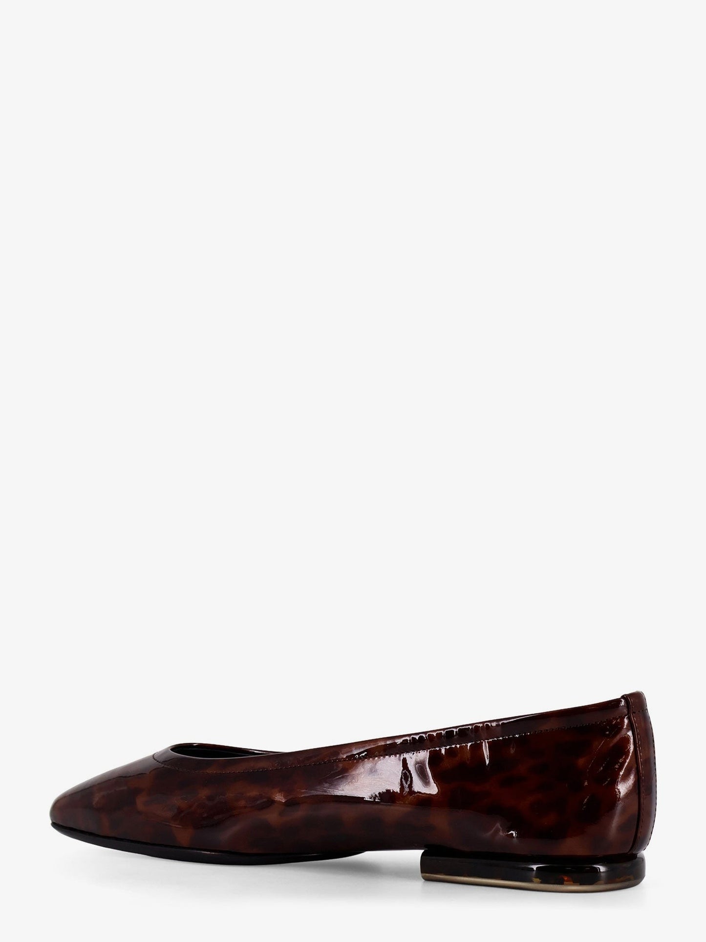 LORO PIANA Animalier patent leather ballerinas