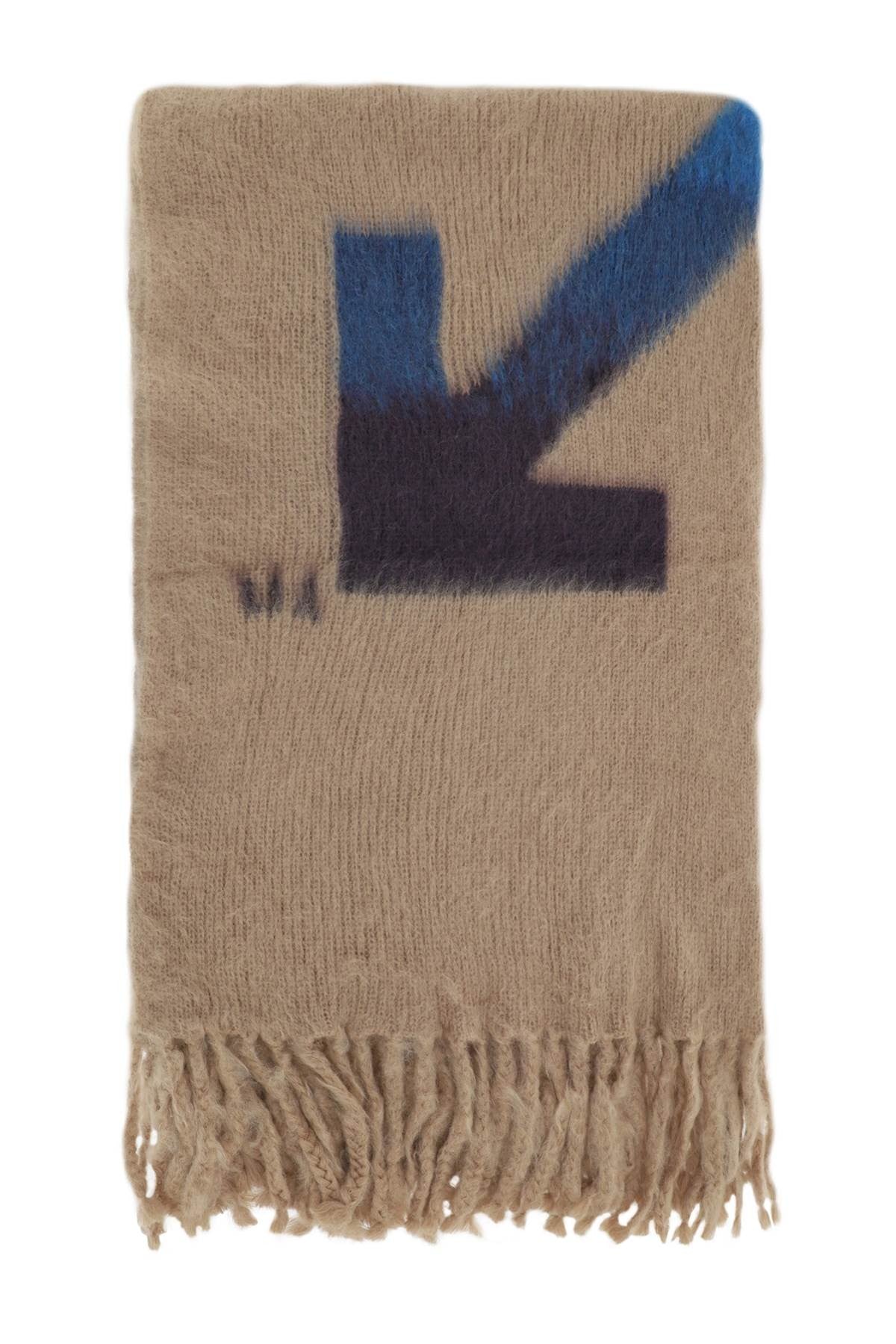 Off-white 'arrows' mohair and wool blanket