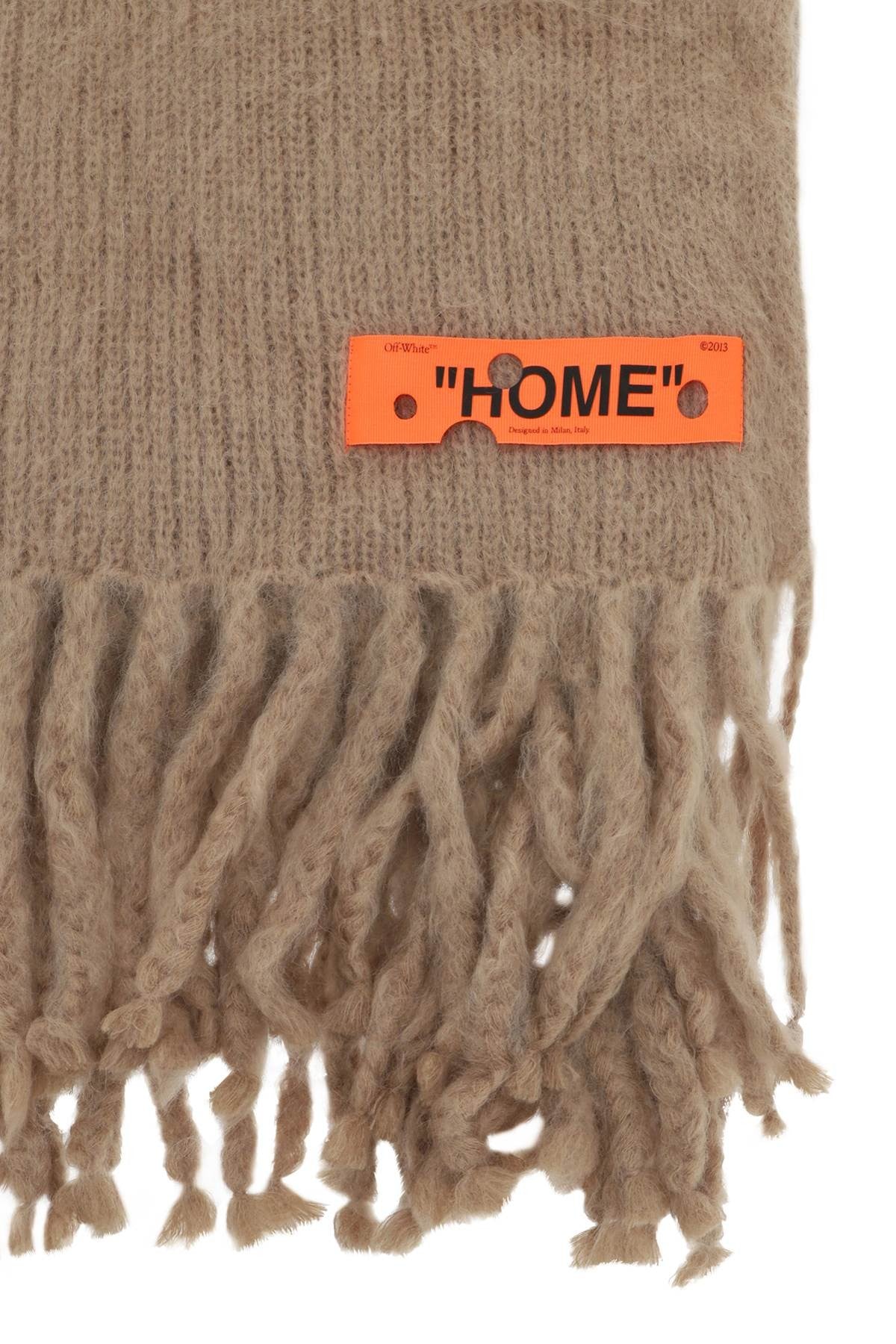 Off-white 'arrows' mohair and wool blanket