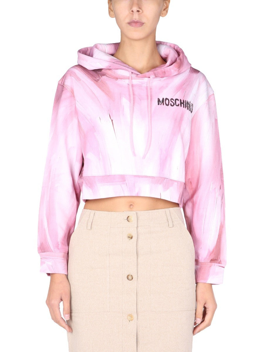 Moschino "ART THEME" CROPPED SWEATSHIRT