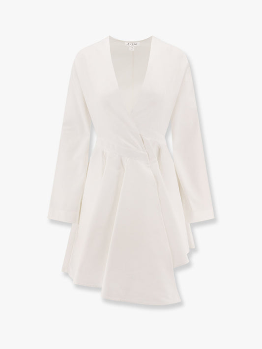 ALAIA Asymmetric midi lenght cotton popeline dress