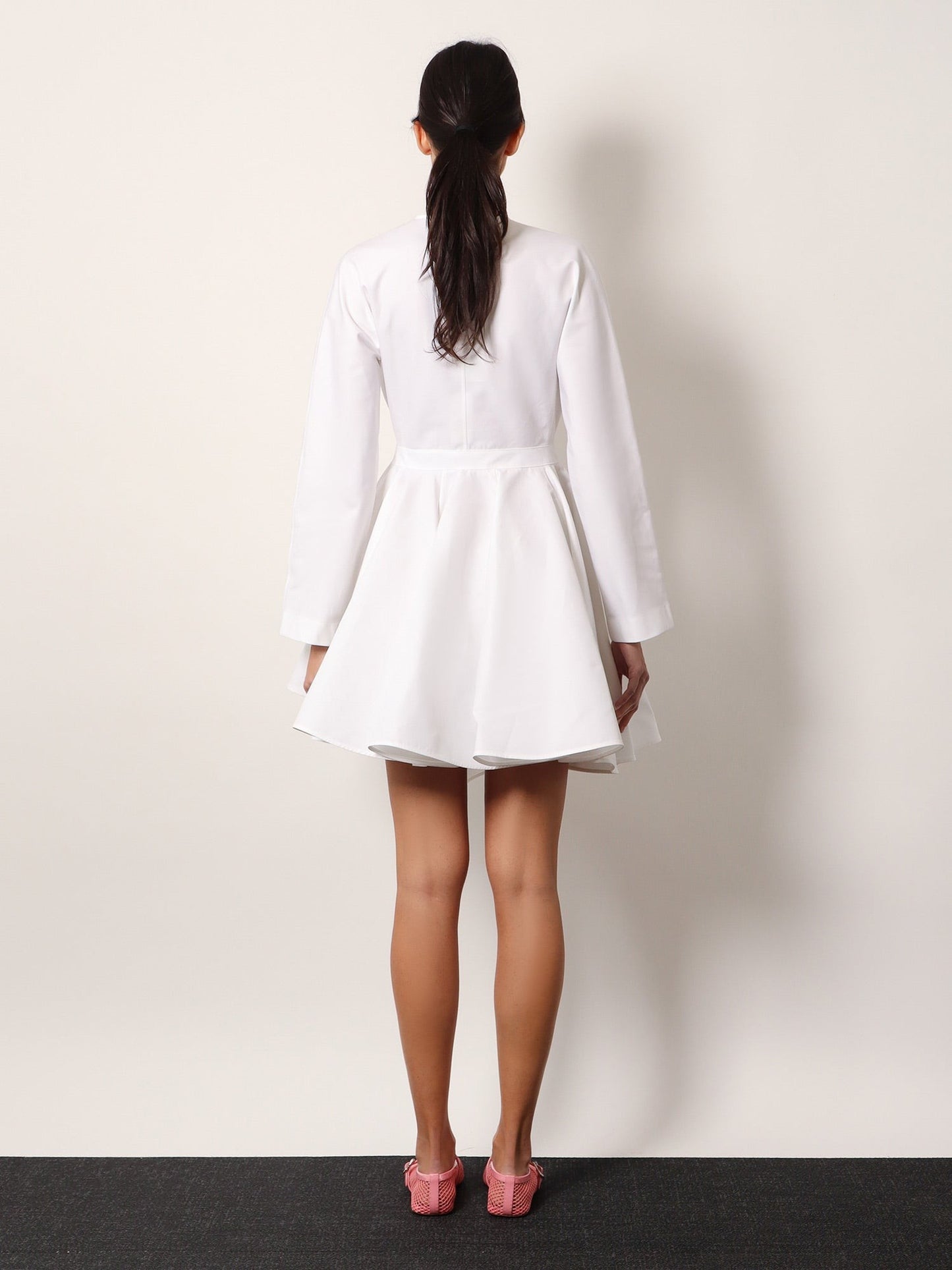 ALAIA Asymmetric midi lenght cotton popeline dress