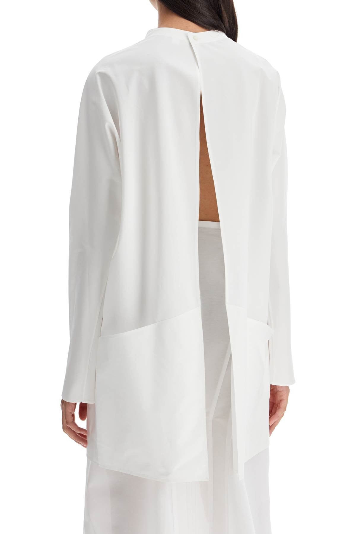 ALAIA asymmetric poplin top with