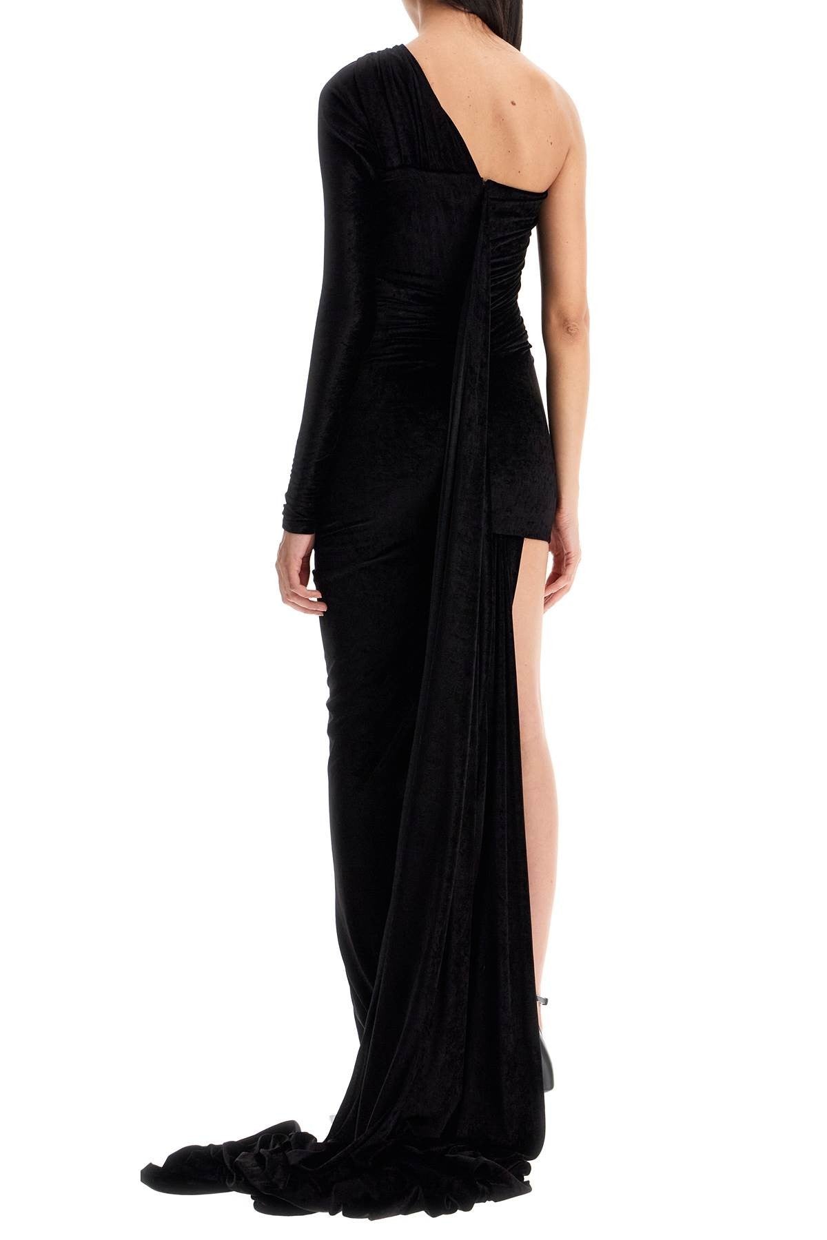 Balenciaga asymmetric velvet fluid dress