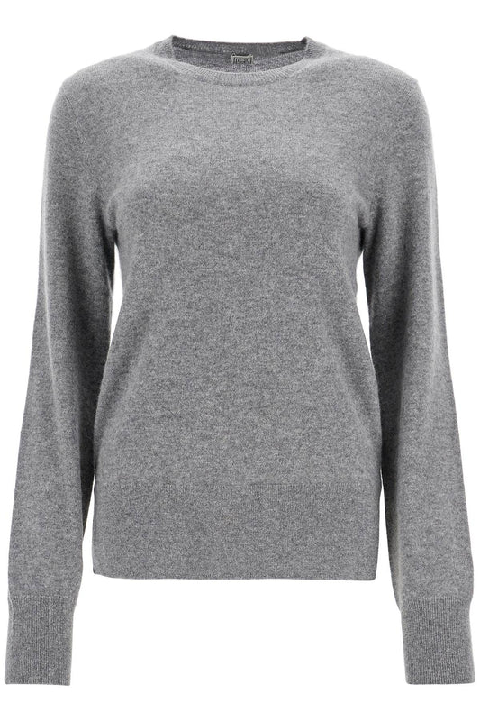 TOTEME asymmetrical grey mélange cashmere sweater