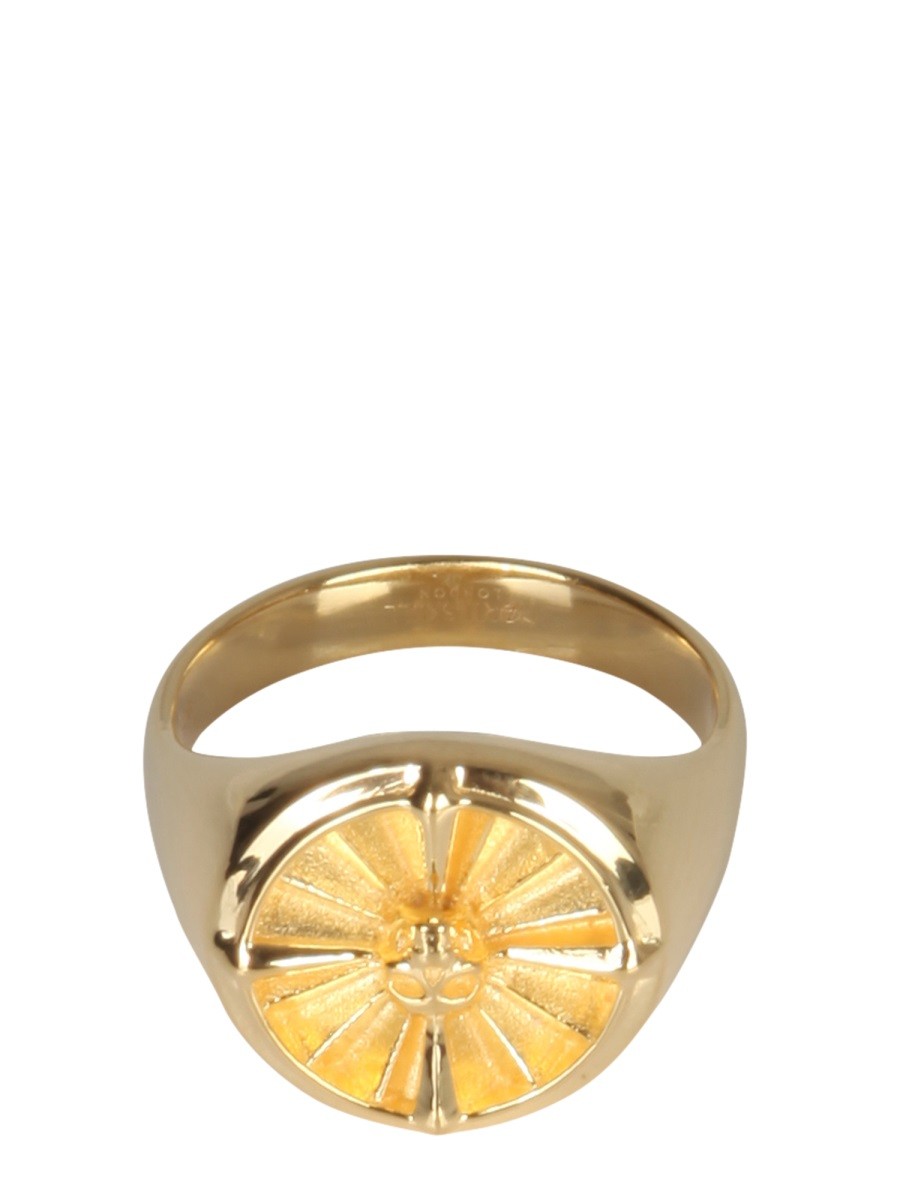 NORTHSKULL ATTICUS SKULL COMPASS PINKY RING