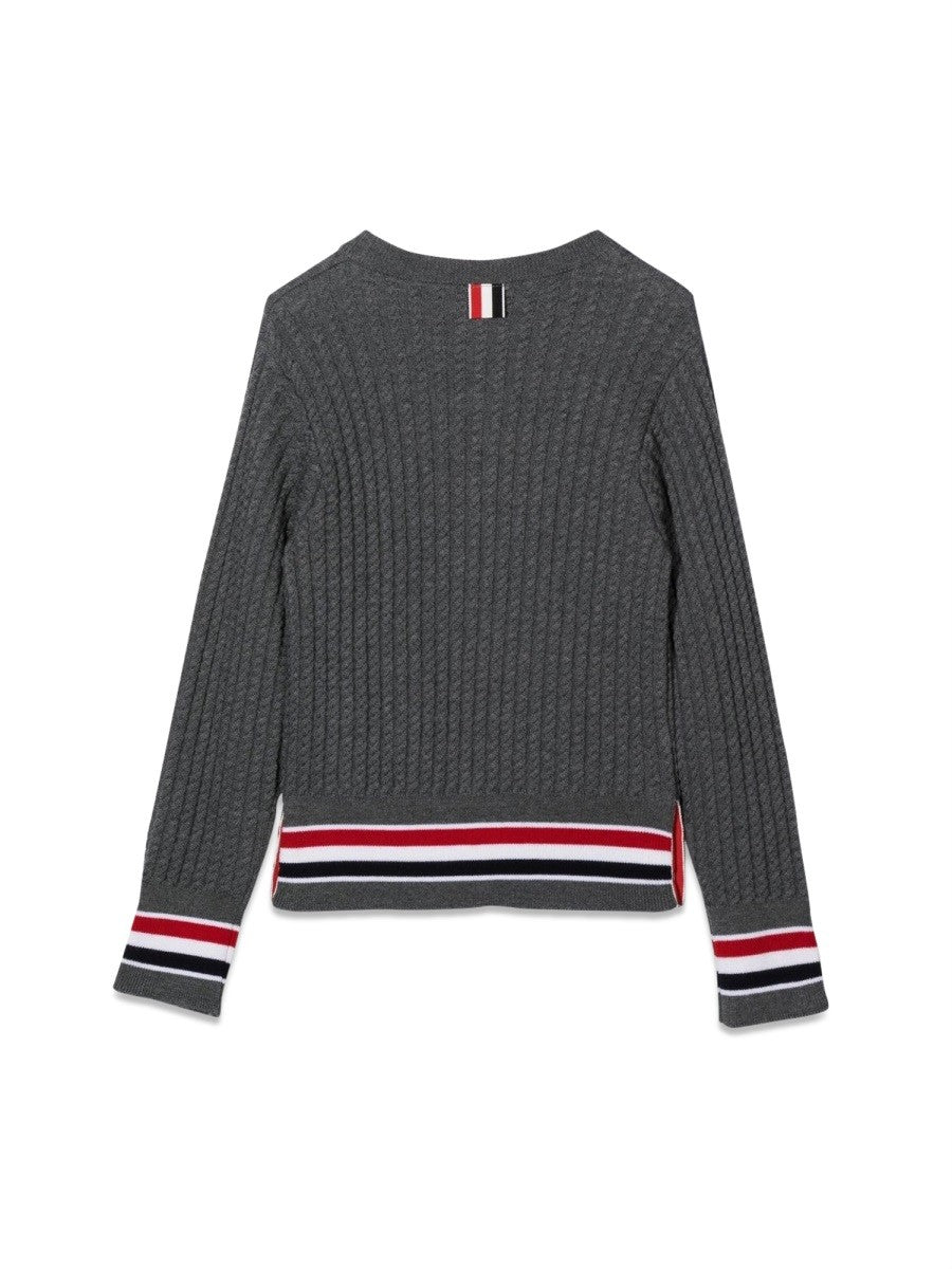 THOM BROWNE baby cable crewneck pullover