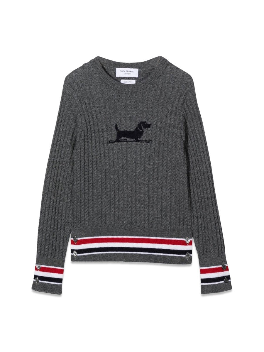 THOM BROWNE baby cable crewneck pullover