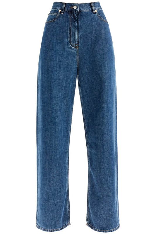 Valentino Garavani baggy cotton and lyocell jeans