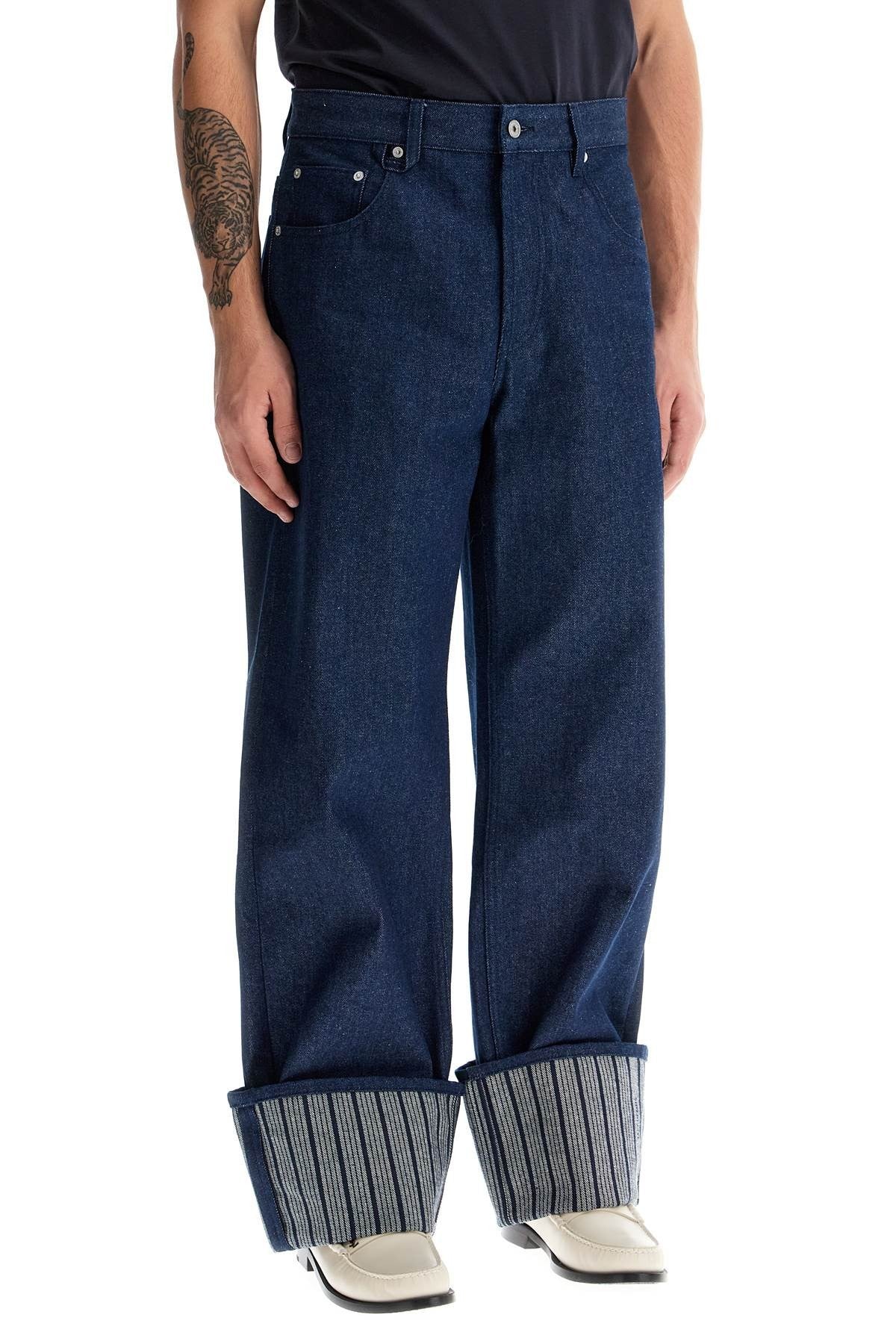 JACQUEMUS baggy with maxi cuff  baggy jeans with