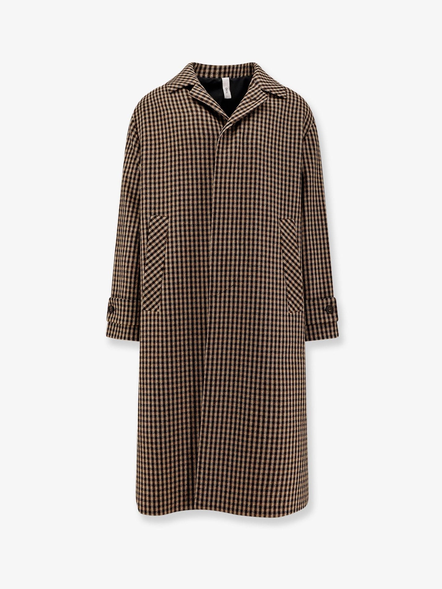 Hevo Baia Del Monaco madras wool blend coat