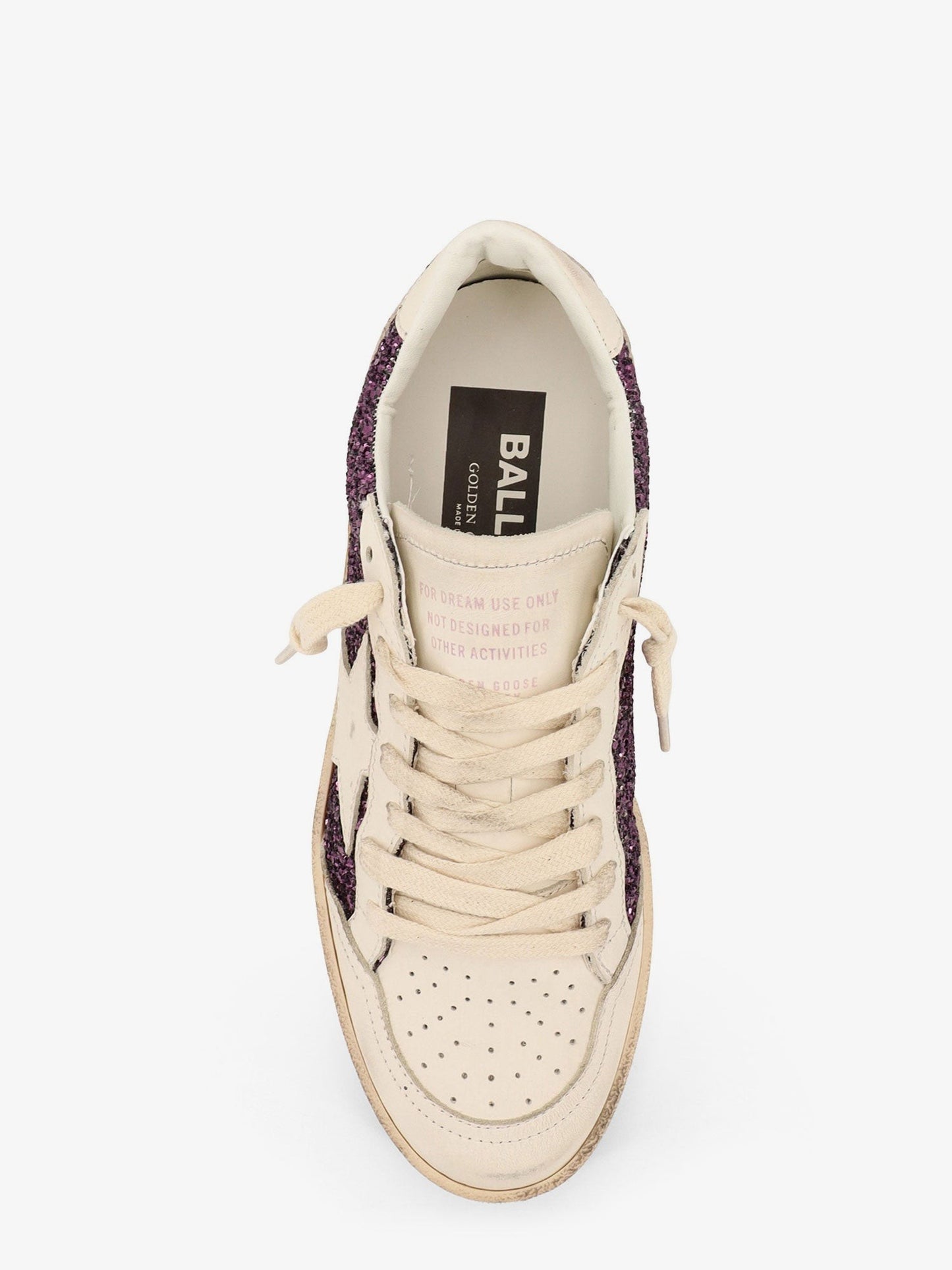 Golden Goose Deluxe Brand Ball Star leather sneakers with glittered insert