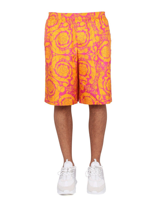 Versace BAROQUE PRINT SILHOUETTE SHORTS