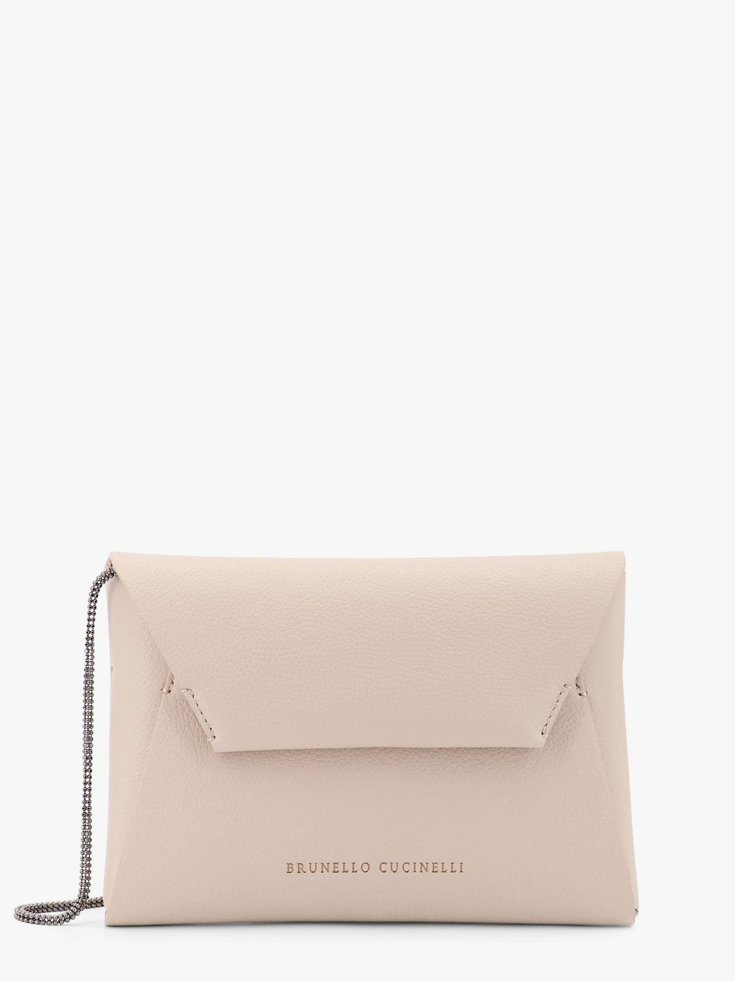 Brunello Cucinelli BC Duo leather clutch with Precious Chain