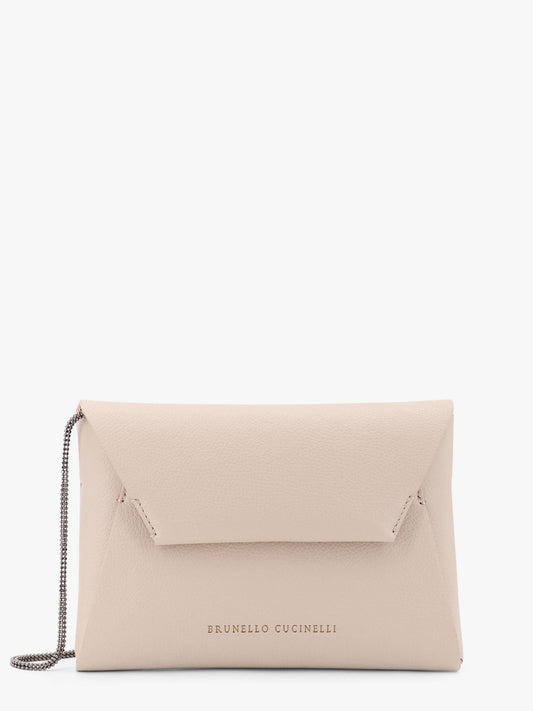 Brunello Cucinelli BC Duo leather clutch with Precious Chain