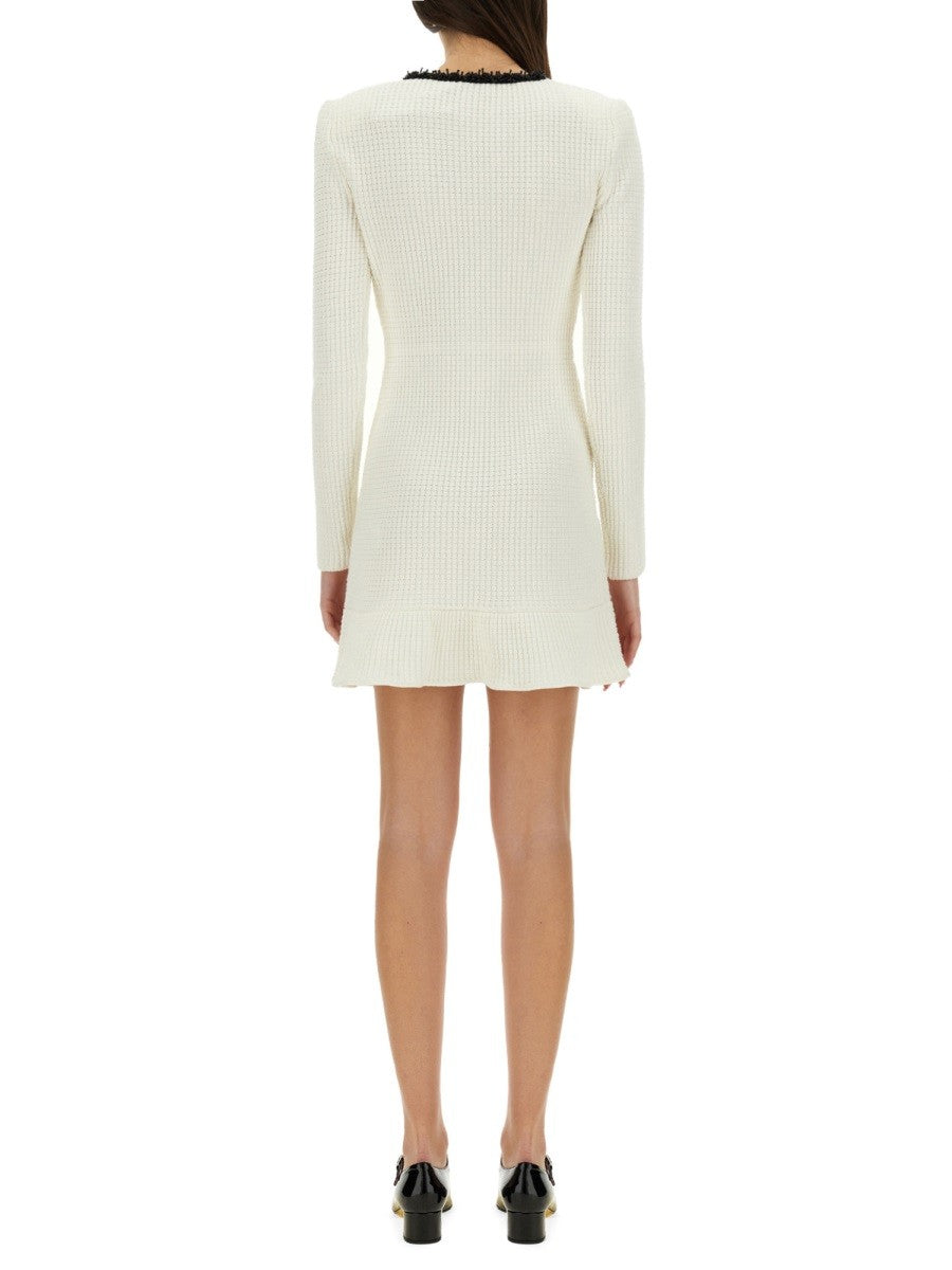 SELF-PORTRAIT BEADED KNIT MINI DRESS