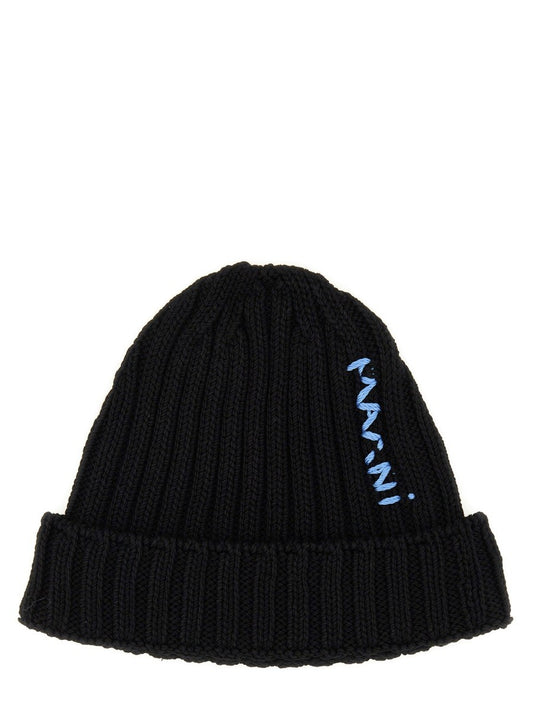 Marni BEANIE HAT WITH LOGO