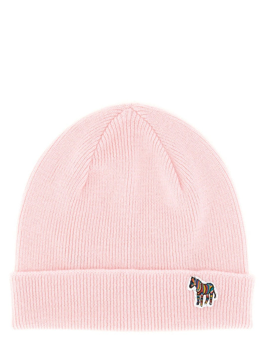 Paul Smith BEANIE HAT WITH ZEBRA PATCH