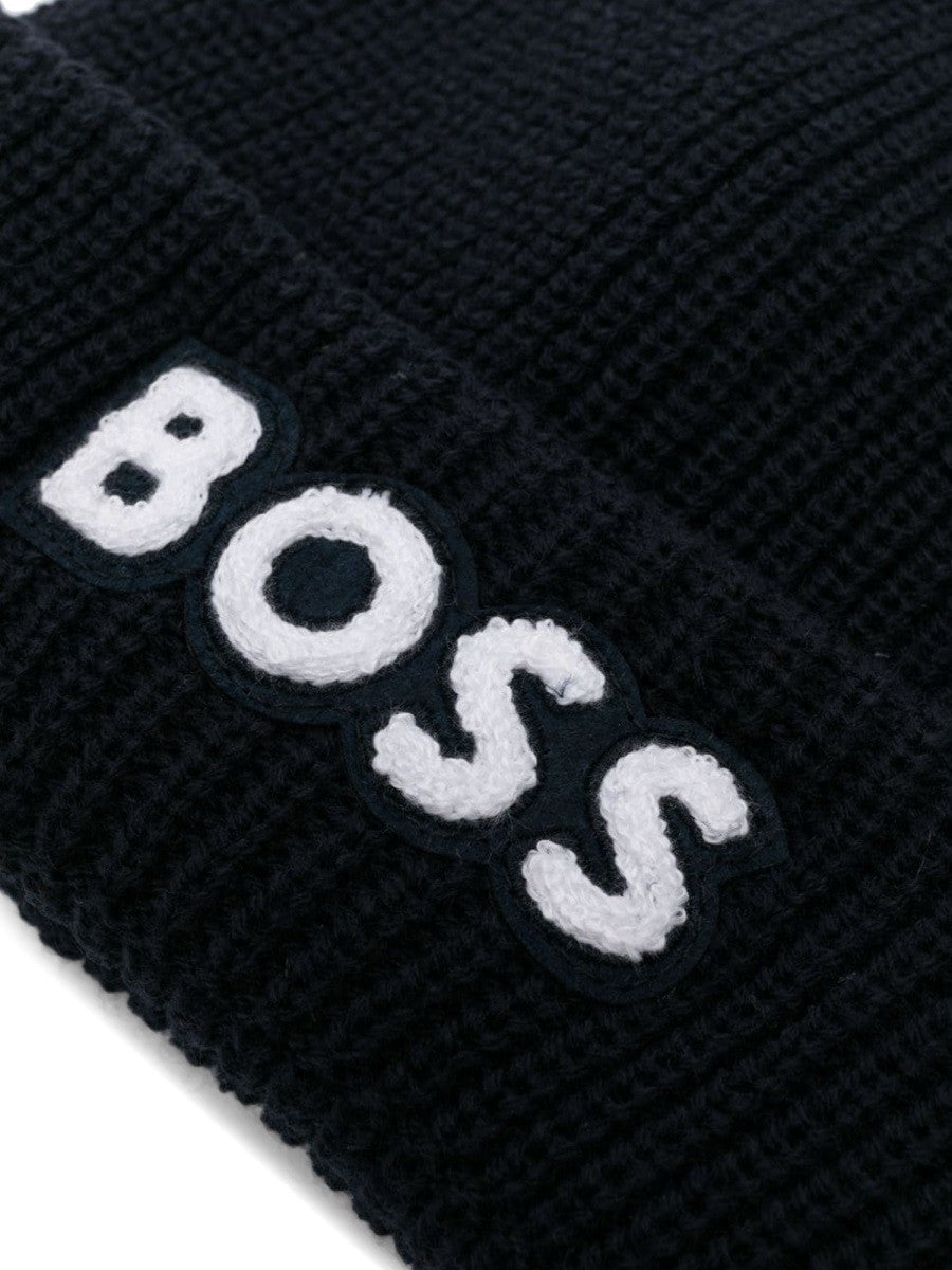 Boss beanie with contrasting logo