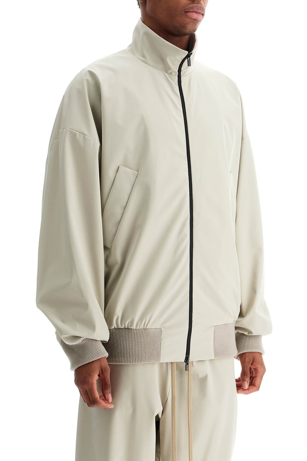 FEAR OF GOD beige nylon and polyester jacket with high collar and zip