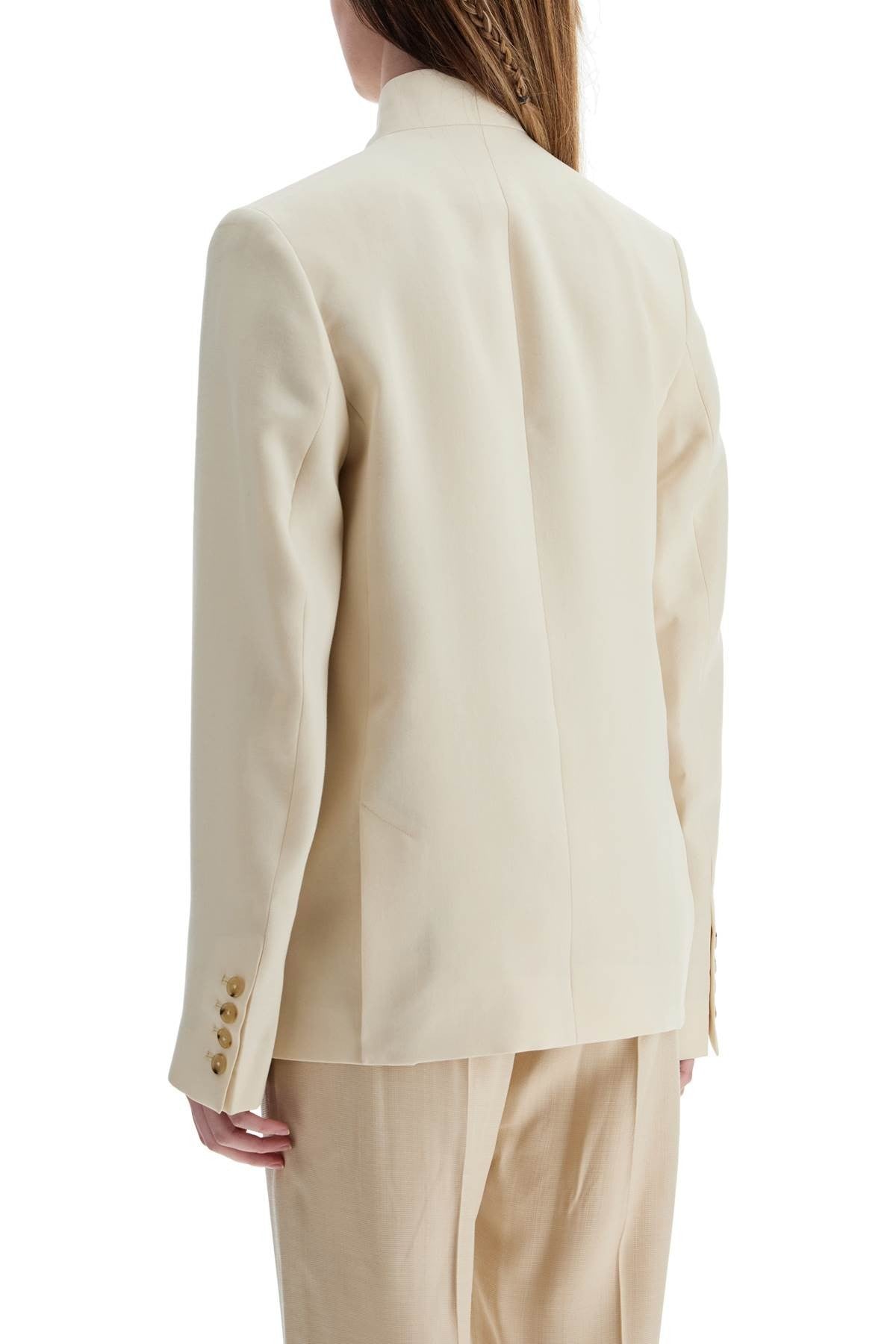 TOTEME beige viscose blazer with high collar