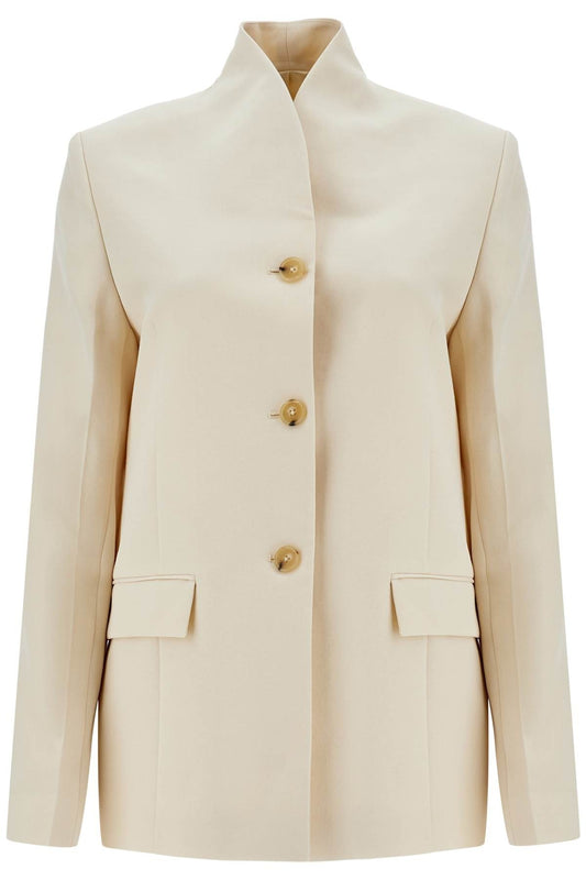 TOTEME beige viscose blazer with high collar