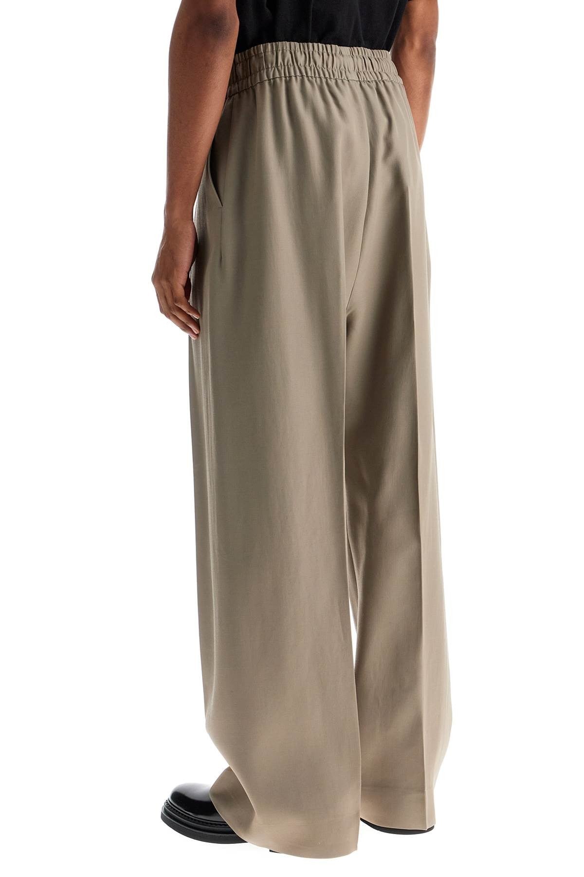 FEAR OF GOD beige wide leg pants in virgin wool and viscose