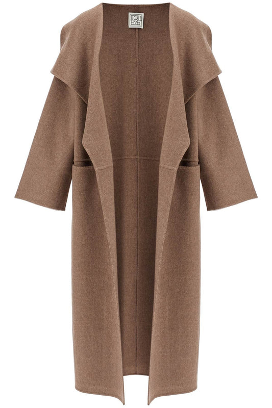 TOTEME beige wool and cashmere kimono coat