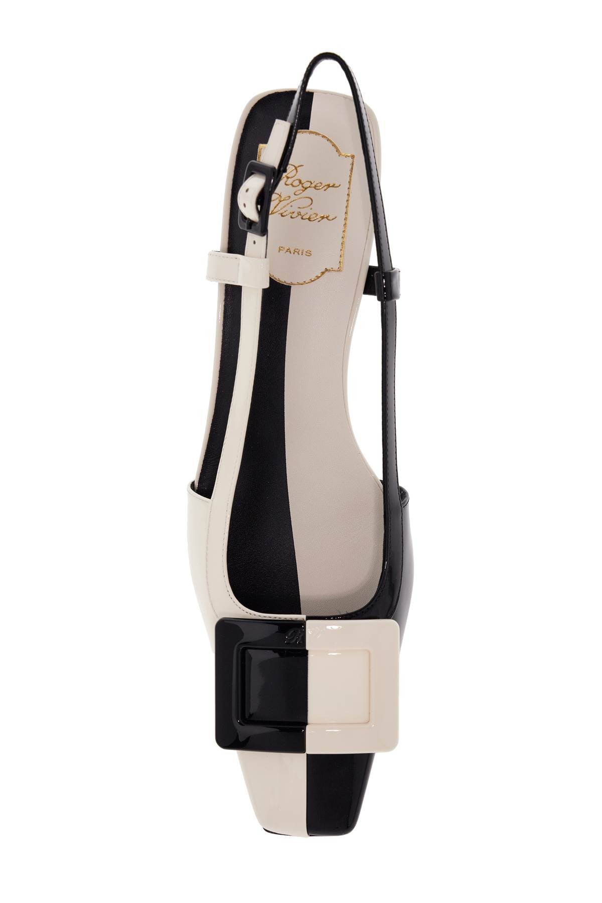 ROGER VIVIER belle vivier two-tone patent leather sling