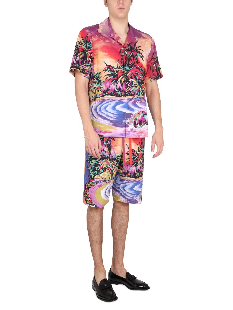 Dolce & Gabbana BERMUDA SHORTS WITH HAWAII PRINT