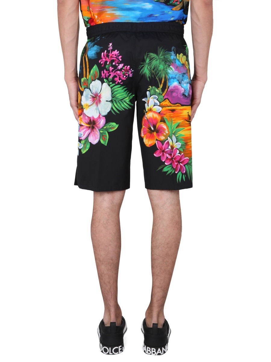 Dolce & Gabbana BERMUDA SHORTS WITH HAWAII PRINT