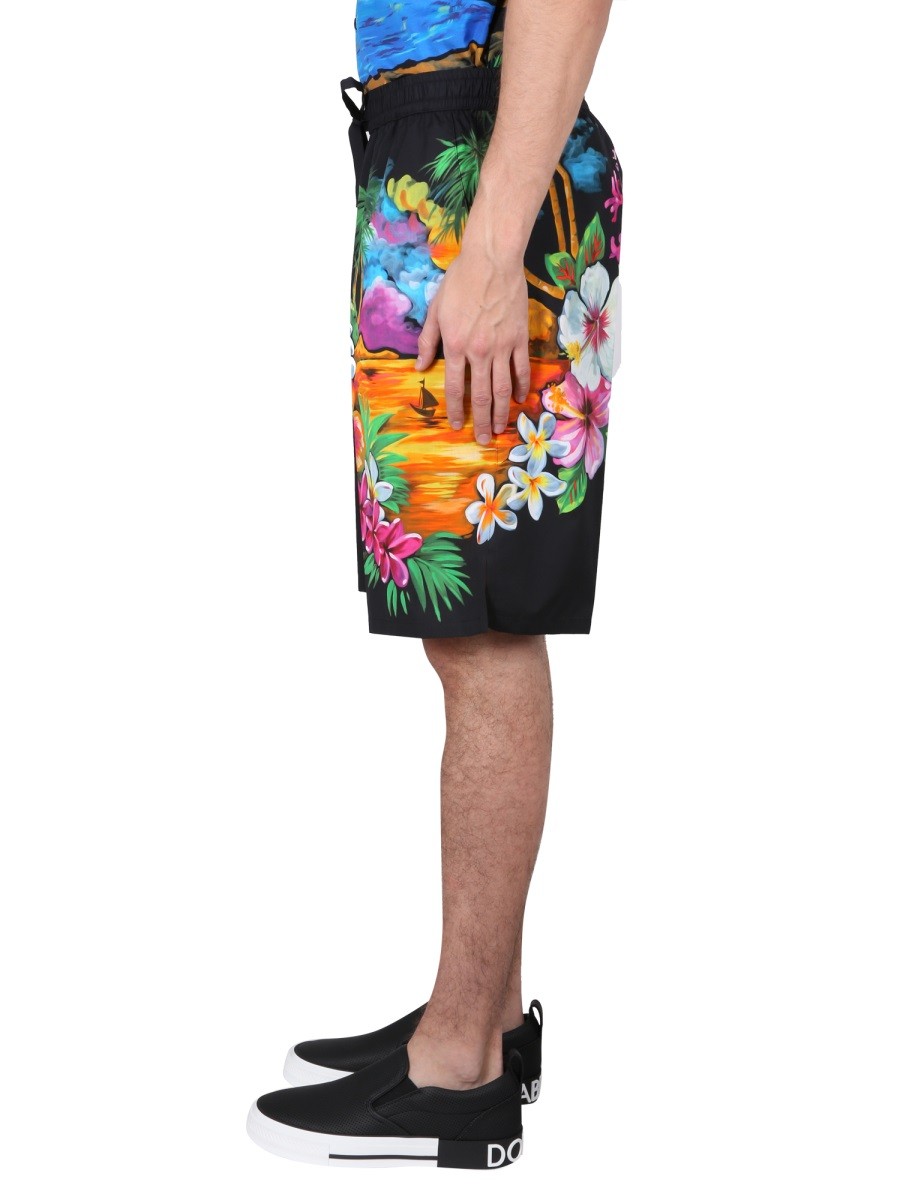 Dolce & Gabbana BERMUDA SHORTS WITH HAWAII PRINT