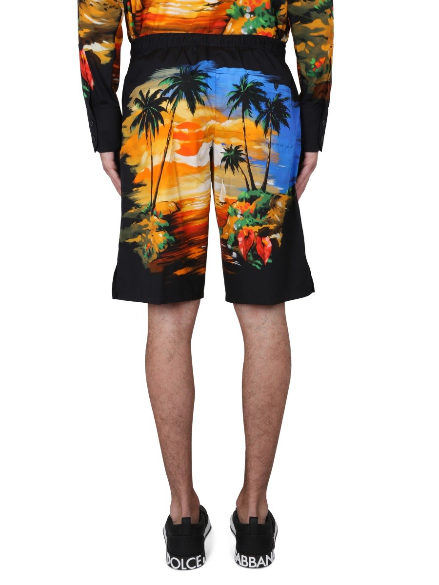 Dolce & Gabbana BERMUDA SHORTS WITH HAWAII PRINT