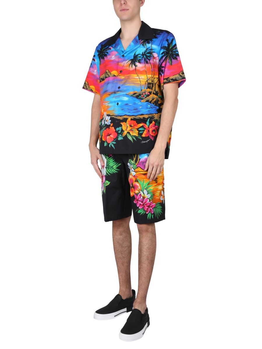 Dolce & Gabbana BERMUDA SHORTS WITH HAWAII PRINT