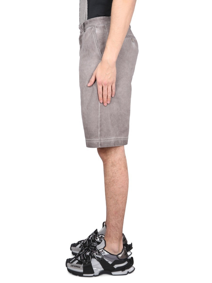 Dolce & Gabbana BERMUDA SHORTS WITH LOGO PLAQUE