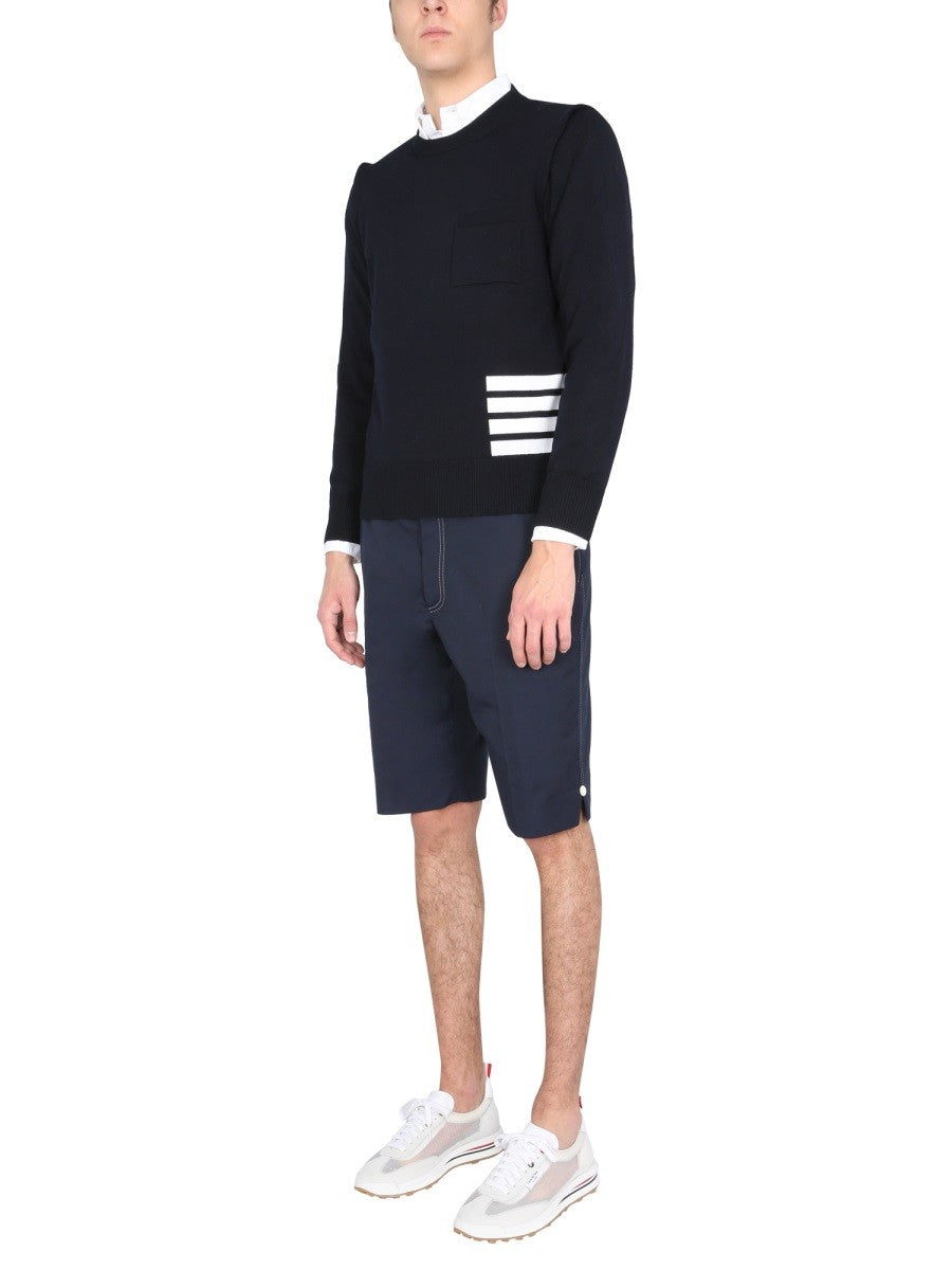 THOM BROWNE BERMUDA WITH CONTRAST STITCHING