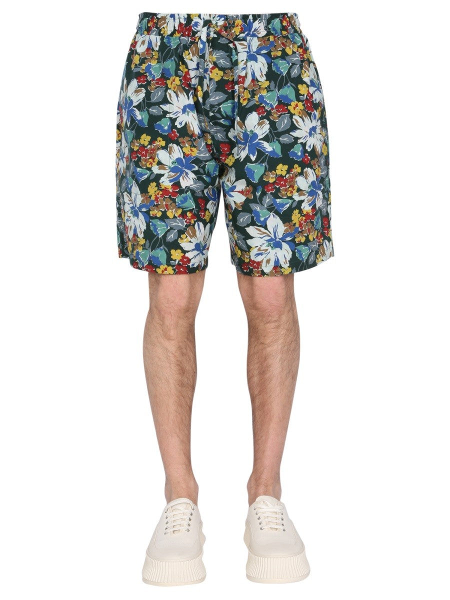 YMC BERMUDA WITH FLORAL PRINT