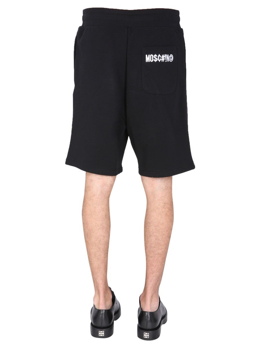 Moschino BERMUDA WITH LOGO EMBROIDERED